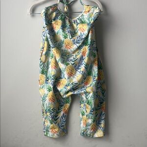 Tropical Pineapple Print Kids Romper Jumpsuit